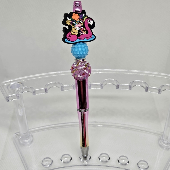 Highland Cows Galore Bling and Beaded Pen Black Ink - Picture 2 of 7